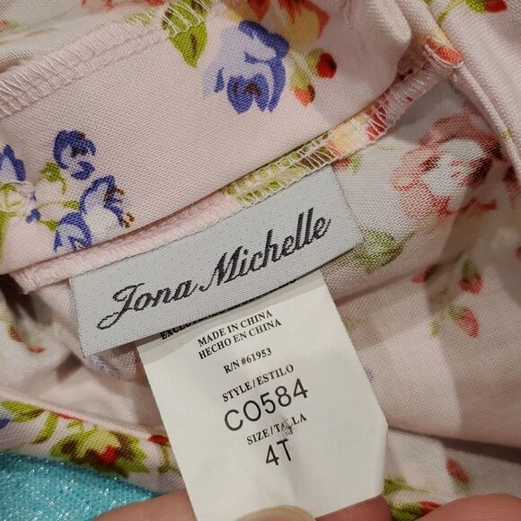Jona Michelle Pink Floral Sleeveless Dress Sz 4T Church Fun Photos BoHo - Picture 7 of 8